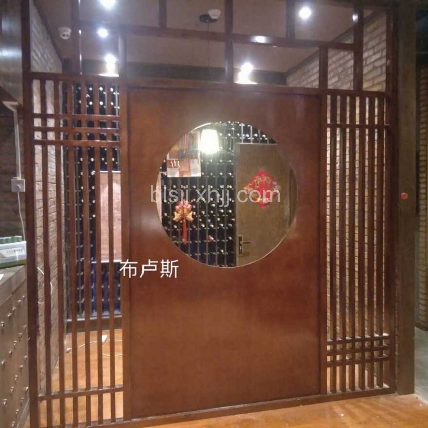 饭店隔断实木碳化木中式门头松木简易包间门窗户