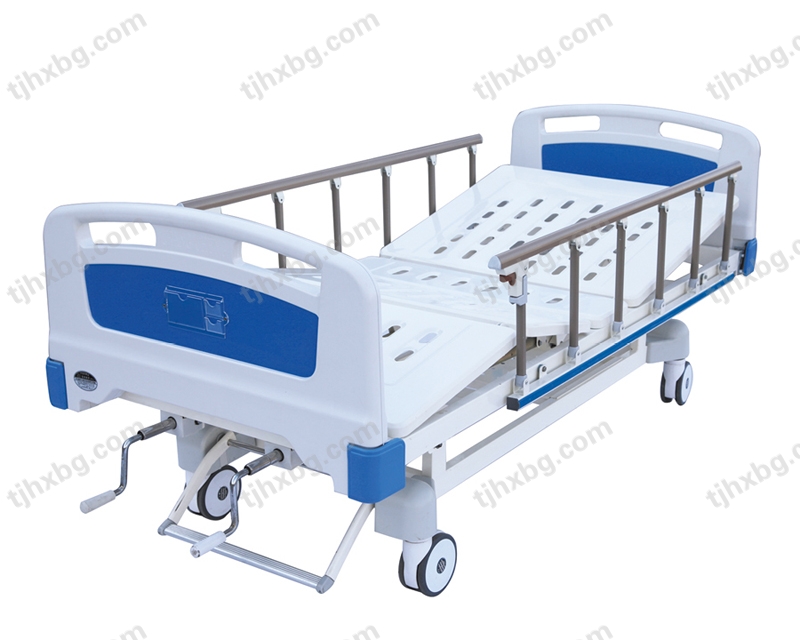 ABS床头铝合金护栏中控手动双摇护理床-02