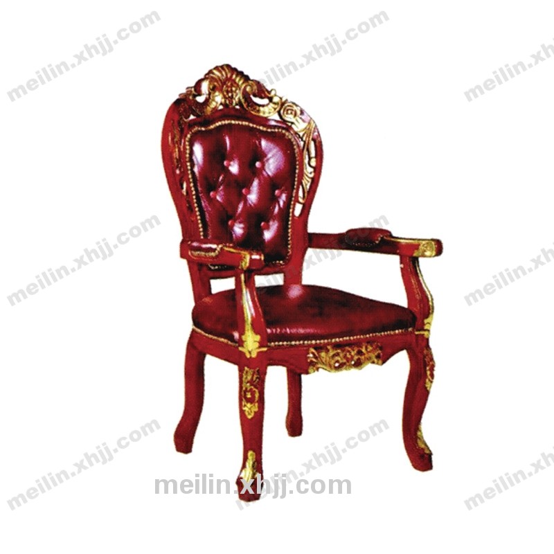香河美式实木雕花扶手椅