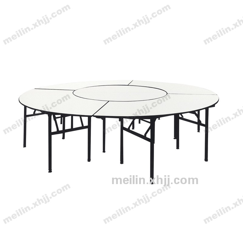 香河酒店折叠支架餐桌五合一简易圆桌