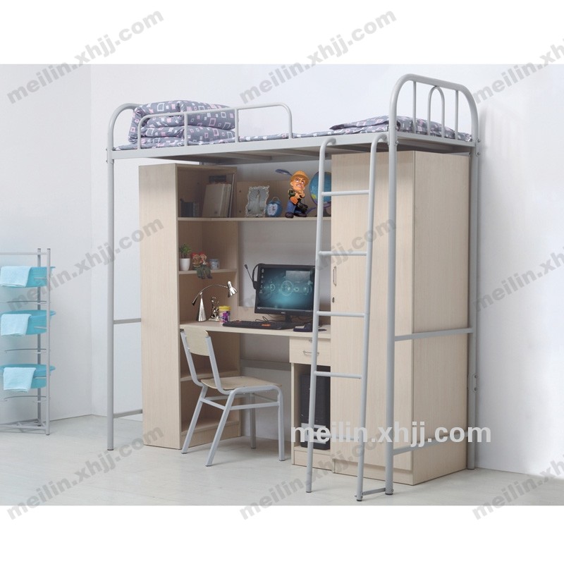 香河大学生公寓带书桌衣柜高架双层床
