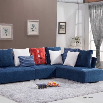 香河布艺转角沙发组合 北欧简约现代沙发大小户型 可拆洗