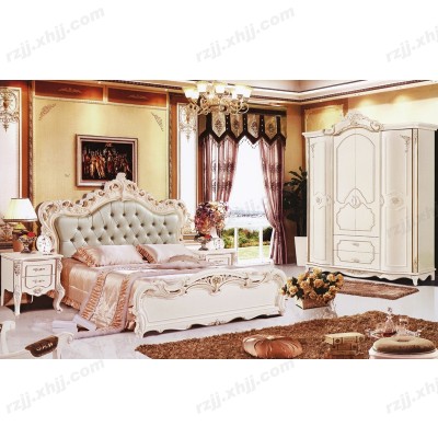 欧式床双人床1.8米卧室雕刻床法式床梳妆台衣柜1613#