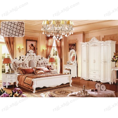 欧式床双人床米卧室雕刻床卧室大床婚床法式床梳妆台欧式2米衣柜