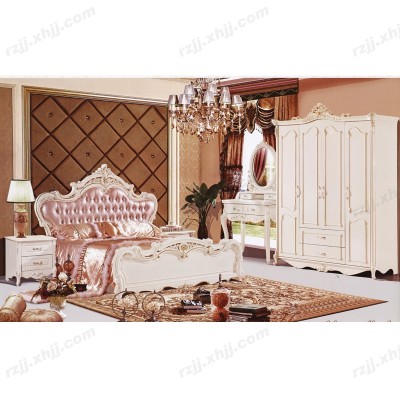 欧式床双人床米卧室雕刻床卧室大床婚床法式床梳妆台欧式1.8米衣柜