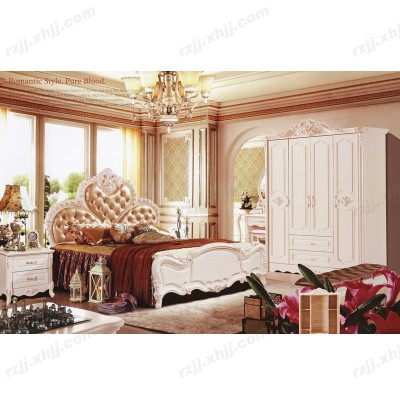 欧式床双人床1.8米卧室雕刻床卧室大床婚床法式床欧式拱门衣柜