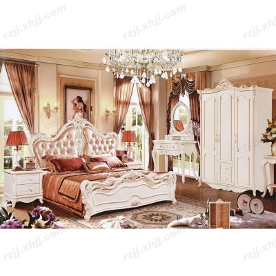 欧式床双人床卧室雕刻床卧室大床婚床法式床梳妆台欧式拱门衣柜