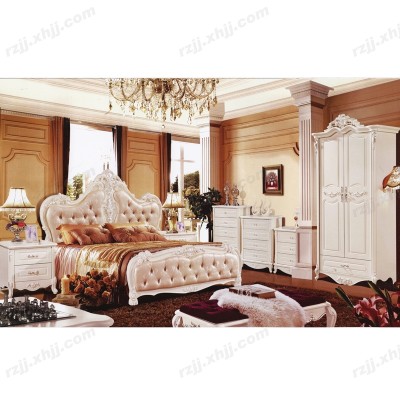 欧式床双人床卧室1.8*2.0雕刻床卧室大床婚床法式床梳妆台欧式拱门衣柜
