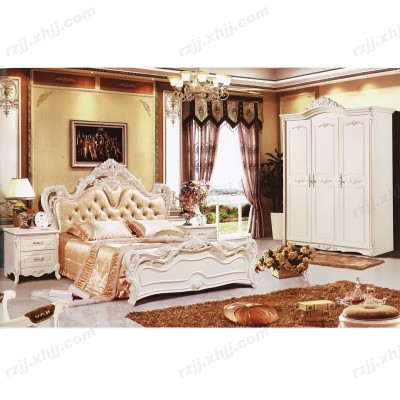 欧式床双人床卧室雕刻床卧室大床婚床法式床梳妆台欧式三门衣柜