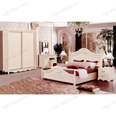现代欧式法式婚房套床头柜 装公主床白色床头柜