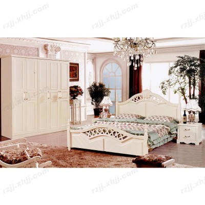现代欧式法式婚房套床头柜1.5米1.8米公主床白色床头柜