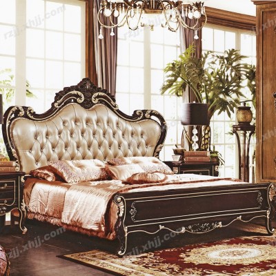 深色床双人床卧室雕刻床卧室大床婚床实木公主床