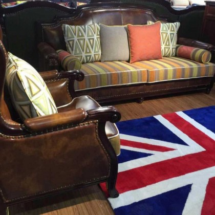 路易艾斯美式实木沙发