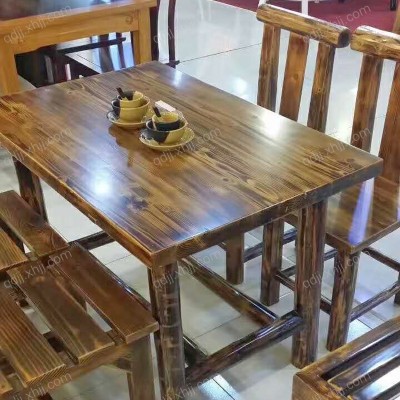 香河实木餐桌椅组合 庆达餐桌椅家具