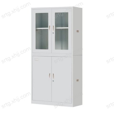 香河上玻下铁平开书柜（分体）04