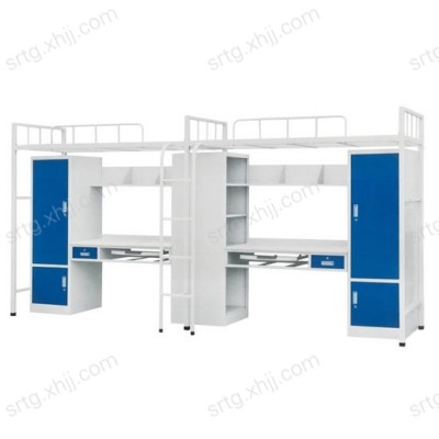 香河学生公寓床宿舍带柜子书架床01