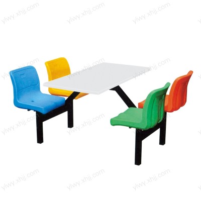 北京4人条凳餐桌椅 连体餐桌椅