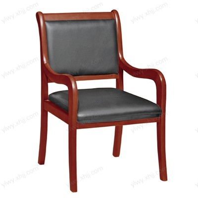 北京会议室椅子四脚实木办公椅带扶手靠背椅