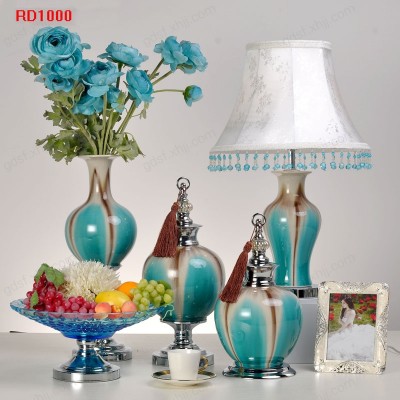 香河现代彩色陶瓷摆件 床头灯花瓶饰品