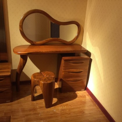 金丝檀木1.2米梳妆台卧室家具实木简约时尚多功能妆台