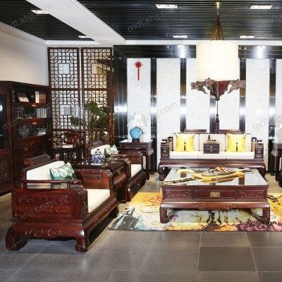 香河新古典中式红木客厅家具 实木仿古沙发
