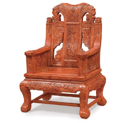 香河新中式富贵实木书桌椅 老板办公椅 宝座椅YZ-067