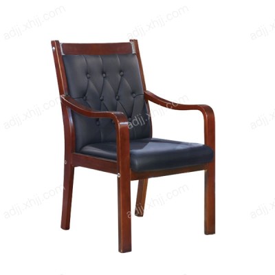 高档实木皮椅 靠背椅 家用餐椅 带扶手接待会议椅HYY-13