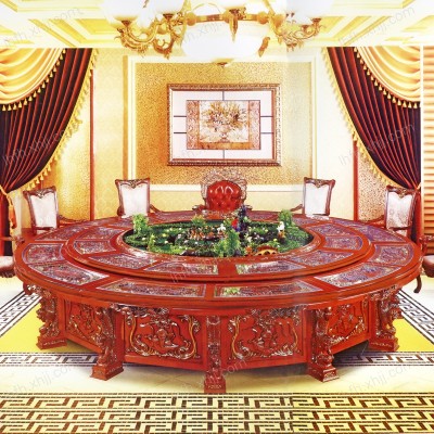 豪华酒店大款圆形火锅桌 宴会餐桌 大圆桌5（双狮）