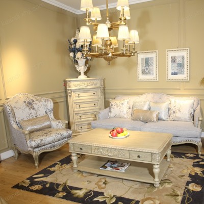 新古典高档实木雕刻美式沙发组合120021