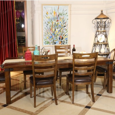 现代简约实木餐桌一桌四椅家庭餐桌130009A