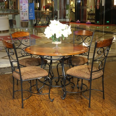 新古典餐桌美式餐厅餐椅软包休闲椅130017A