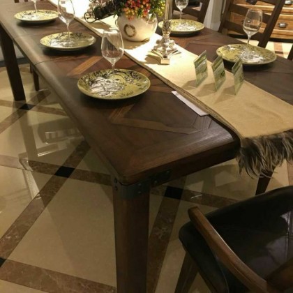 宽邸美式拼接实木长餐桌