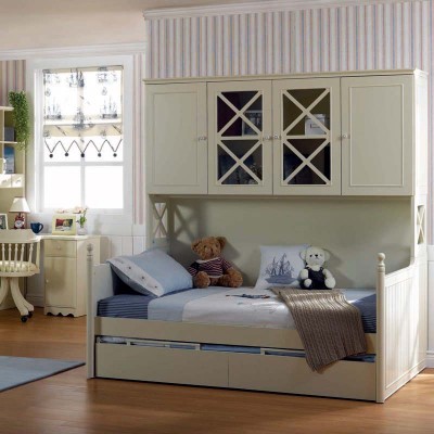 现代简约卧室儿童床 成套简约儿童家具
