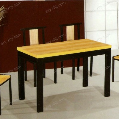 香河钢木结构餐桌椅组合 餐厅饭店食堂饭桌