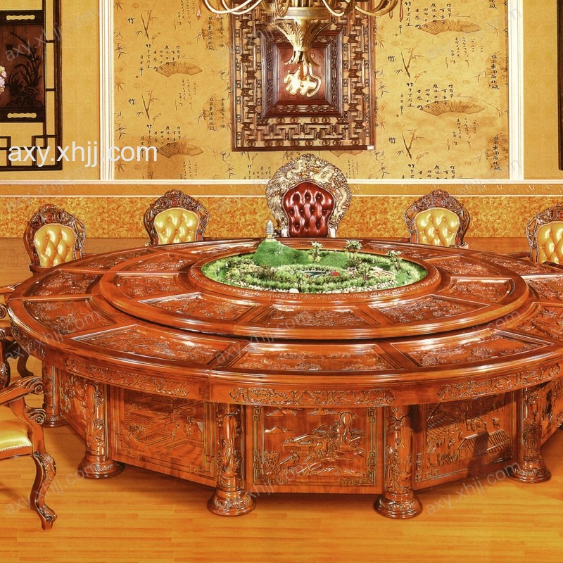 香河大型实木餐桌 电动餐桌