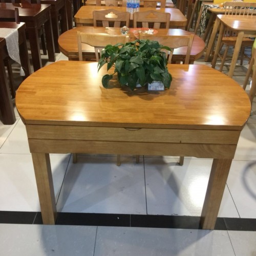 实木餐桌长方形餐桌4/6人家用饭桌橡胶木现代简约餐桌椅组合