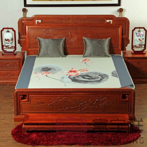 实木家具双人现代简约卧室床床垫FYX-16