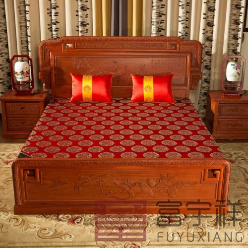 明清古典卧室家具双人床床垫靠垫FYX-10