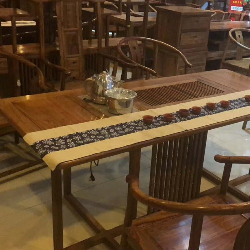 新中式刺猬紫檀茶桌椅组合25