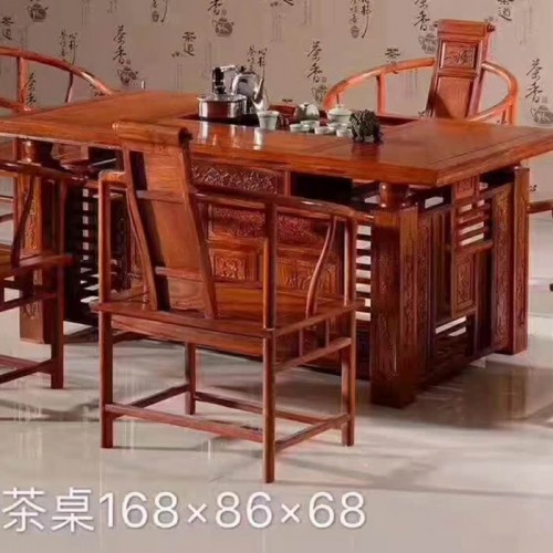 红木茶台 刺猬紫檀实木茶桌19