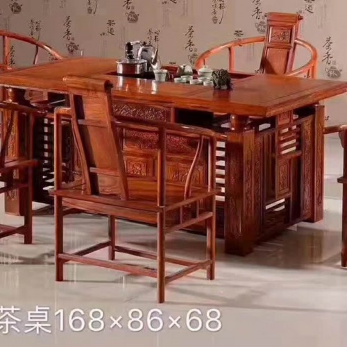 全实木刺猬紫檀客厅茶台10