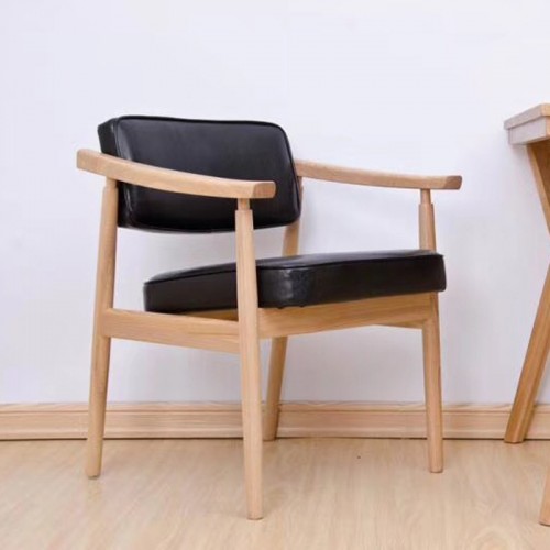现代简约休闲椅餐椅 实木书椅20
