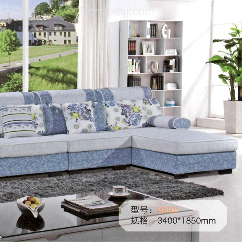 简约现代客厅经济型布艺沙发822