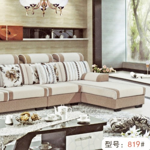 现代简约转角布艺沙发819