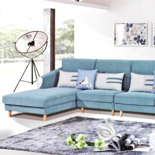 简约客厅实木布艺沙发组合833