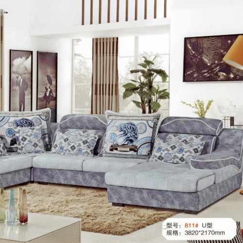 时尚现代客厅U型布艺沙发811