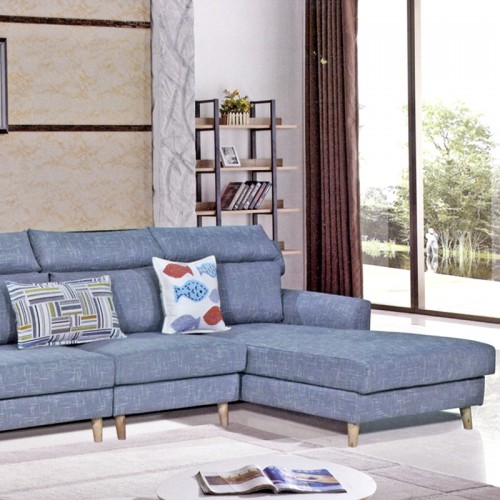 简约转角贵妃组合布艺沙发836