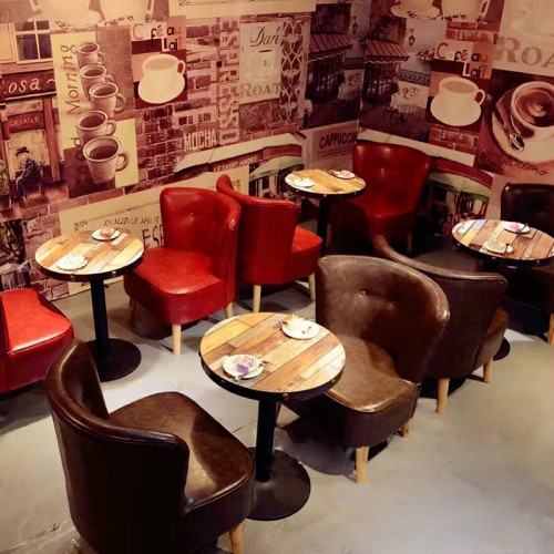 北欧风格创意咖啡厅桌椅套装组合27