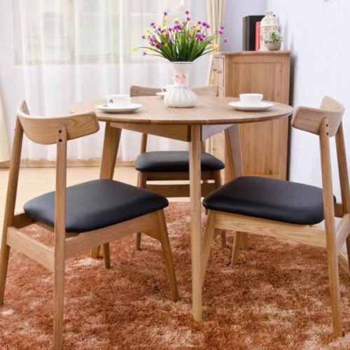 实木北欧餐桌椅组合现代简约圆形19