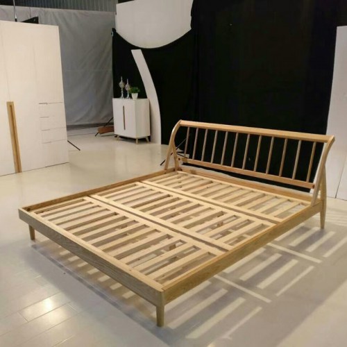 北欧纯实木床卧室简约现代低箱双人床42